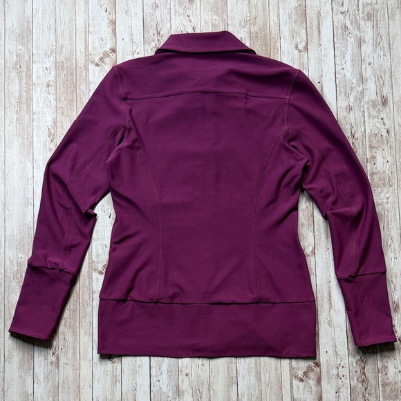 Nike Womens Track Jacket sz Medium Purple Red Logo Full Zip High Neck DriFit Run - Picture 8 of 14